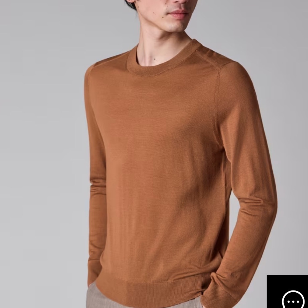 Paul Smith Jumper Sweater 100% Merino Wool Terracotta Brown Pullover Mens Sz XL